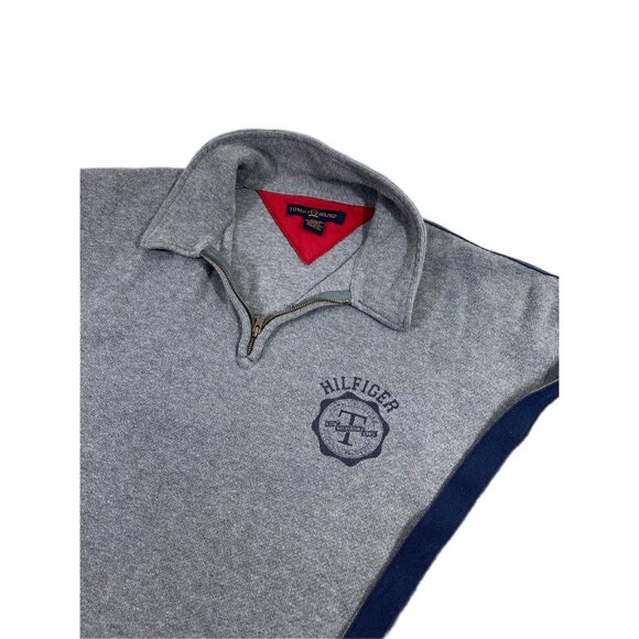 Tommy Hilfiger Gray 1/4 Zip Pullover Sweater Mens XXL Casual Classic VTG Casual - Picture 2 of 4